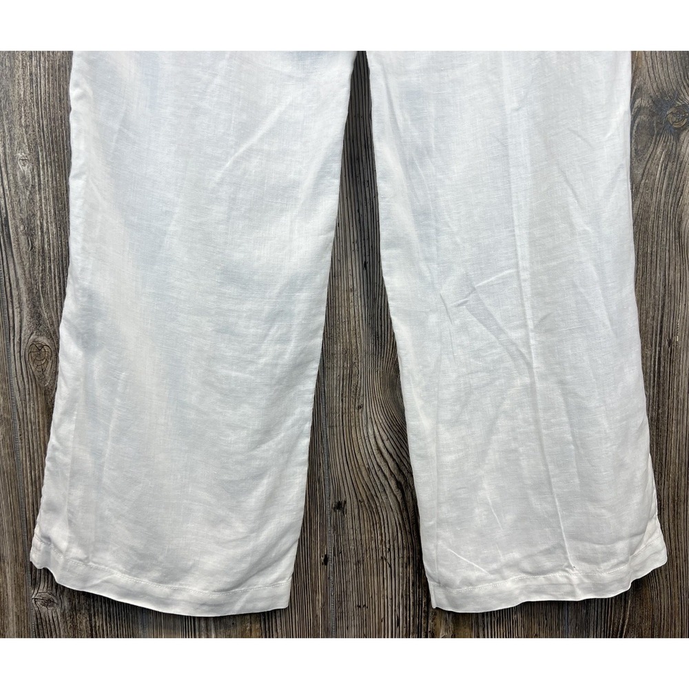 Tommy Bahama Womens 100% Linen Pants White Drawstring/Zip Size 31/31.5 Beachy - Picture 5 of 13